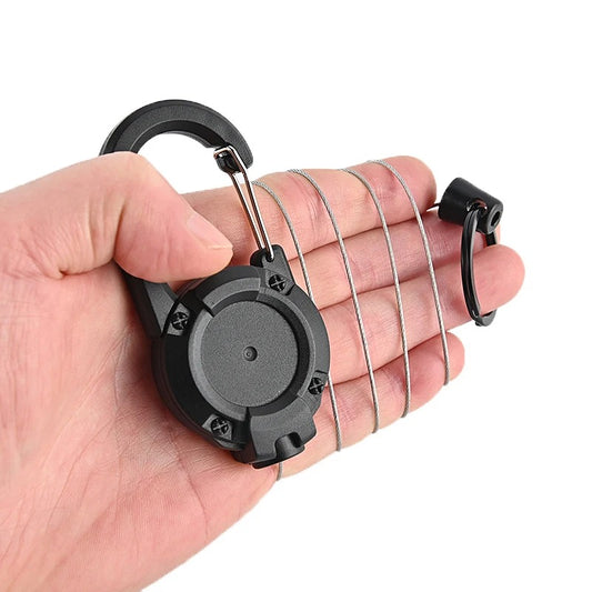 Retracting Hook-on Clip w/ Key Ring