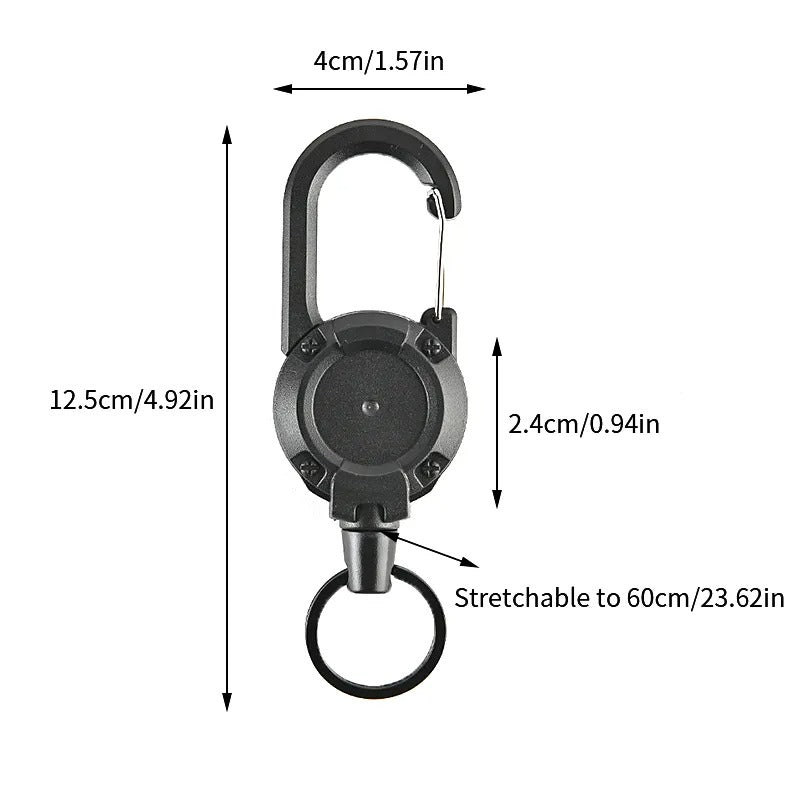 Retracting Hook-on Clip w/ Key Ring